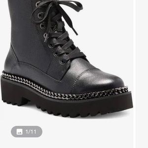 Vince Camuto Black Combat Boots